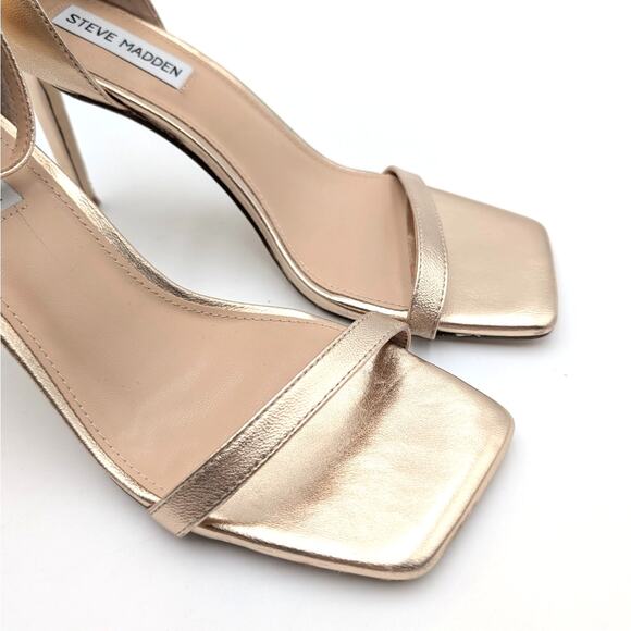 Steve Madden Piked Ankle Strap Stiletto Heel Sandal Women's Gold Size US8M - Picture 8 of 11